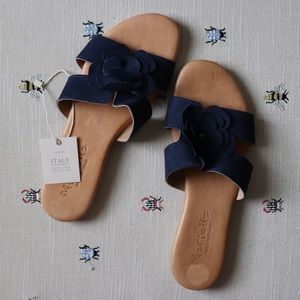 Navy suede Mariella slides
